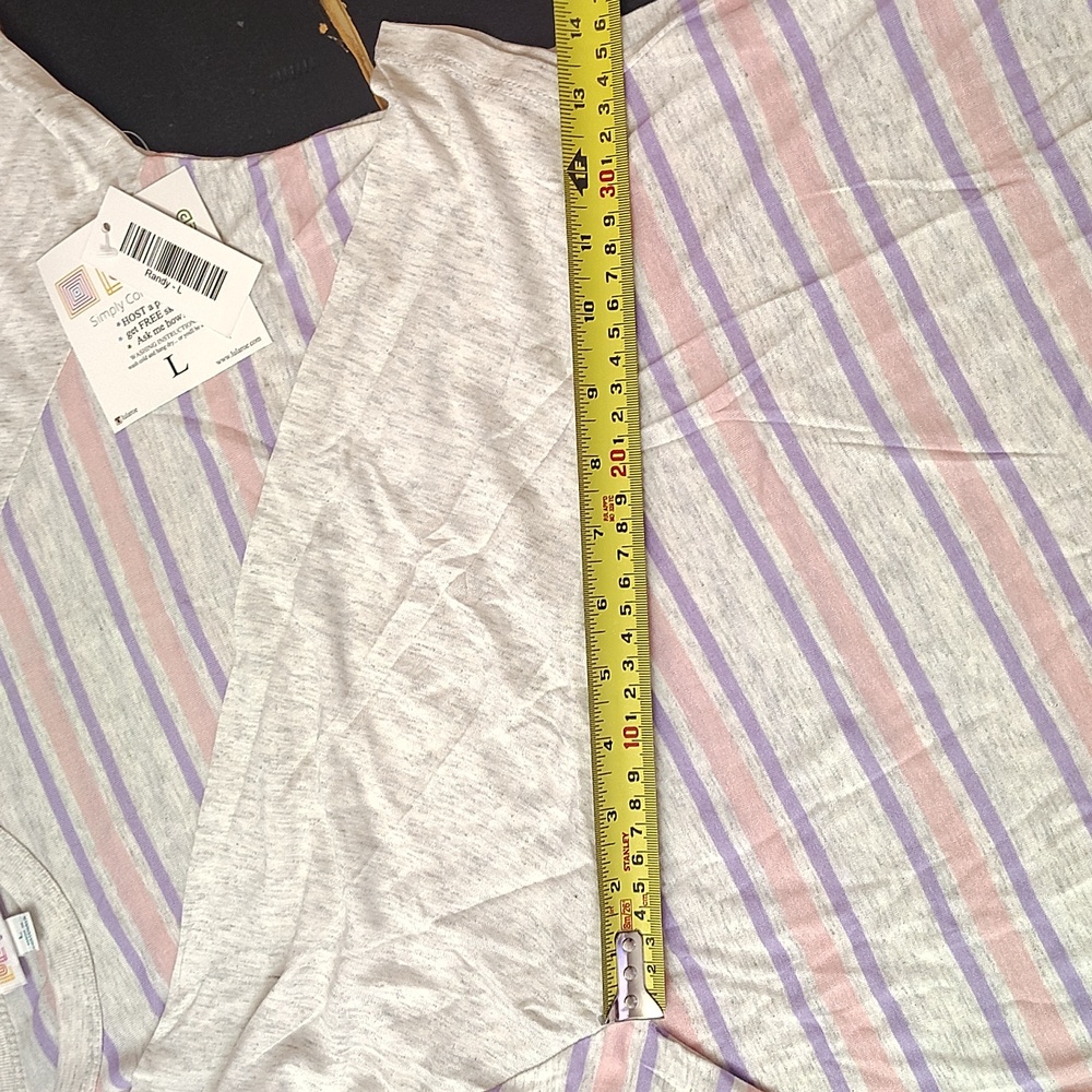 LuLaRoe Randy Multicolor Striped Top - Picture 9 of 13